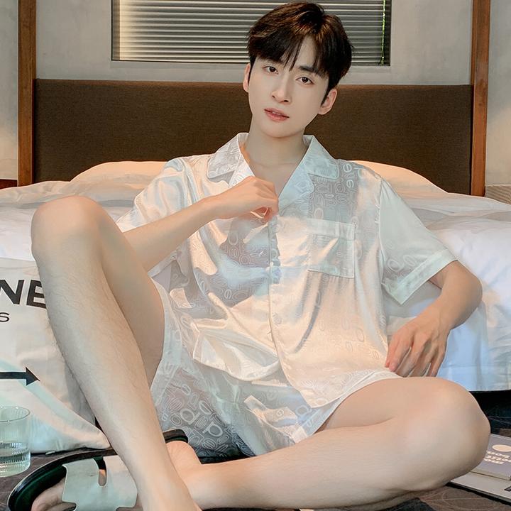 男款睡衣夏季2025年新款冰丝短袖短裤夏天薄款男士男生家居服套装