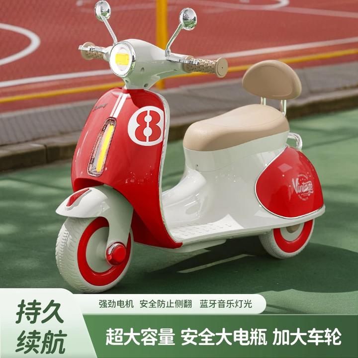 儿童电动摩托车踏板电瓶车可坐人周岁礼遥控车大号儿童电动摩托车