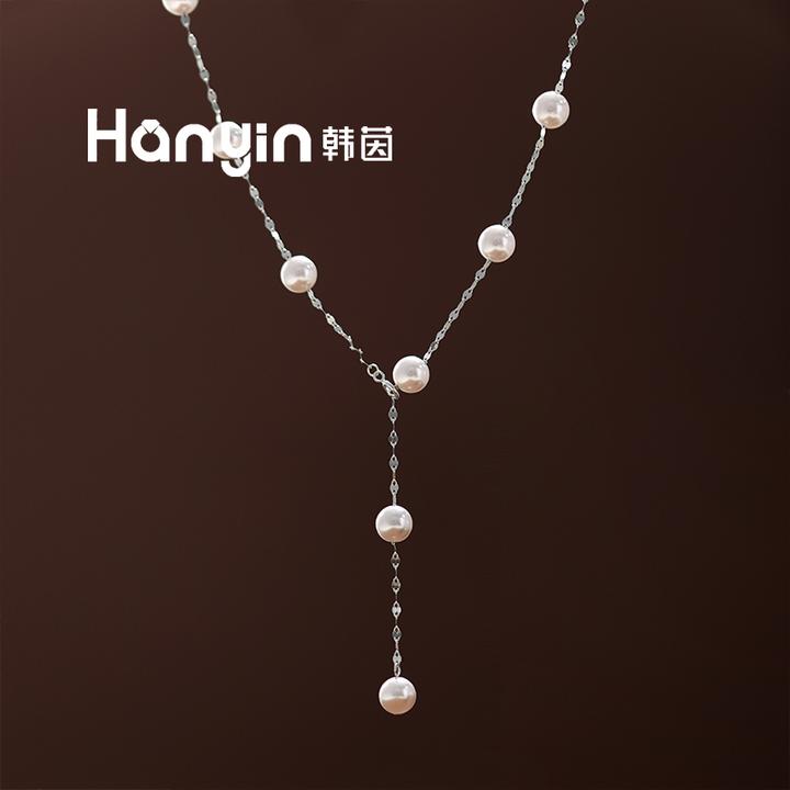 链子925银仿珍珠 8mm曼塔玫瑰原创设计波光粼粼高定项链轻奢小众