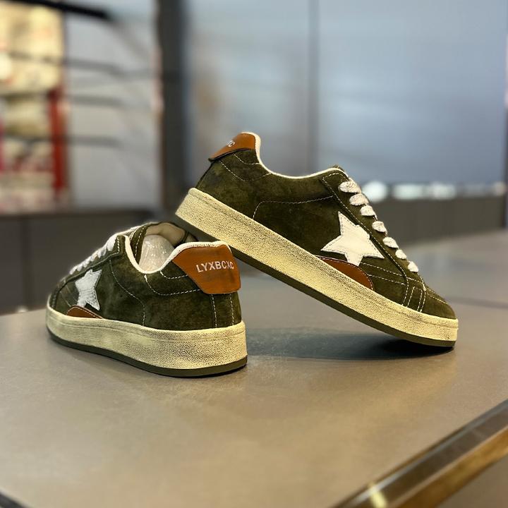 潮男鞋早秋爆款舒适韩版星星做旧款板鞋复古街头轻奢软底休闲鞋