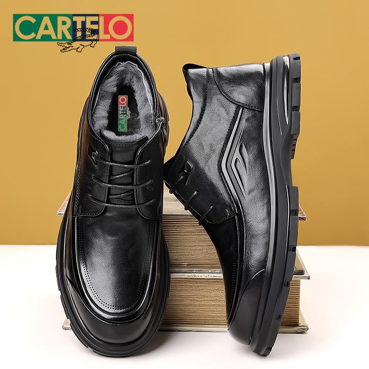 2025冬季新款保暖加绒加厚棉鞋防寒靴正宗牛皮男士高档皮鞋雪地靴