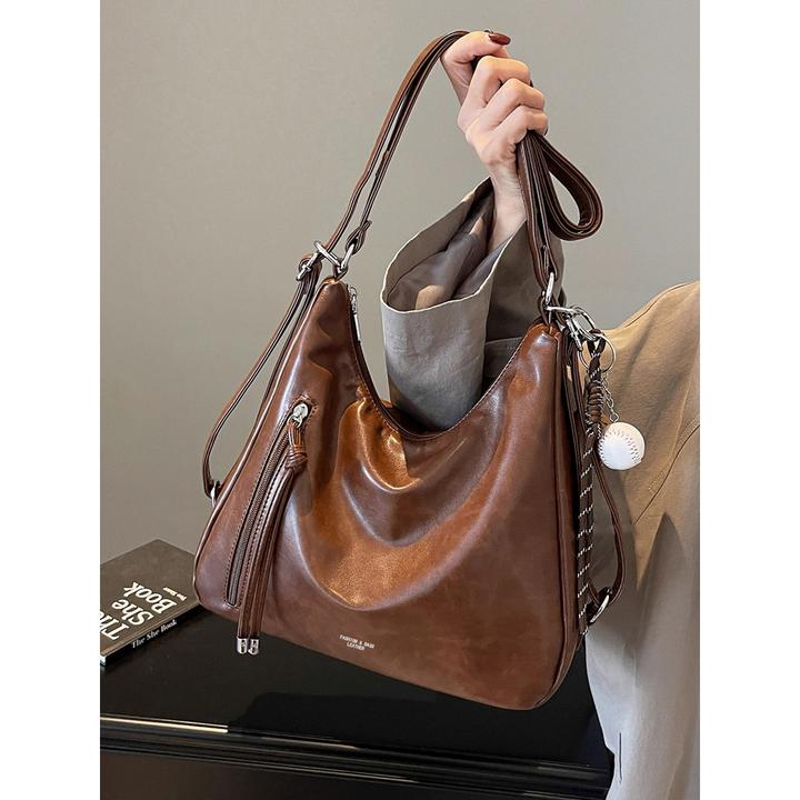 春夏新款通勤包复古大容量多功能双肩休闲单肩托特大包包包设计款