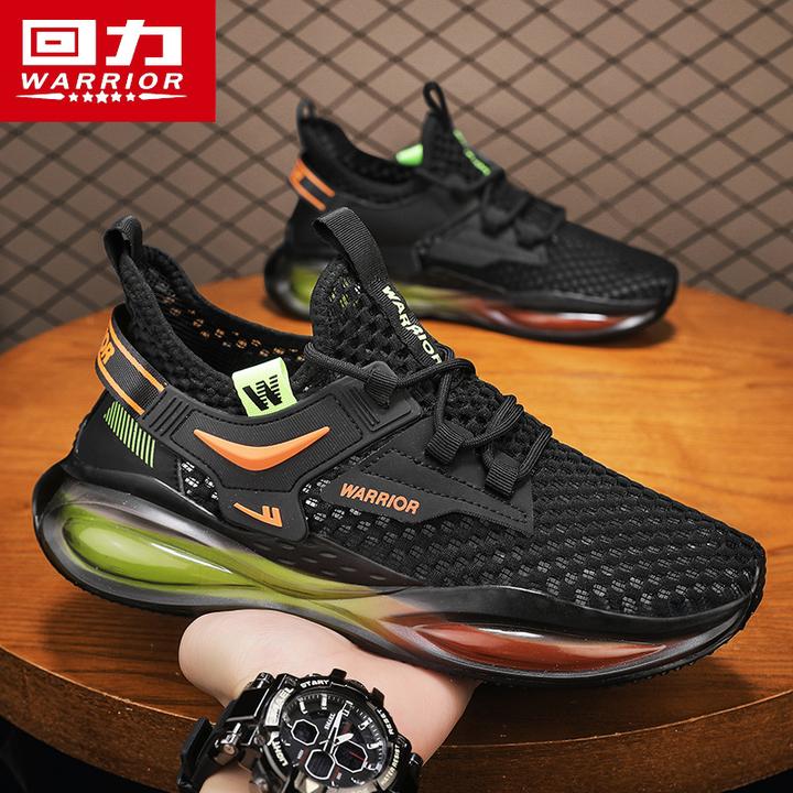 回力男鞋2025夏季新款薄款透气飞织网面鞋运动气垫增高软底跑步鞋