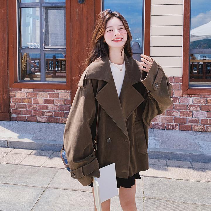 美拉德棕色风衣女2025新款今年流行爆款小个子休闲英伦风工装外套