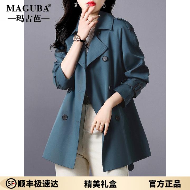 玛古芭短版风衣女2025今年流行春秋新款女装小个子休闲上衣外套