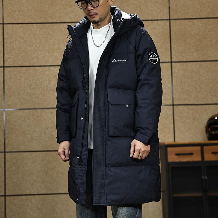 高端蓬松防寒蓄热90鸭绒工装羽绒服男士冬季加厚保暖中长款外套男