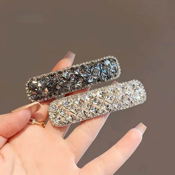 简约水晶发夹新款气质轻奢掰掰夹时尚刘海夹后脑勺碎发夹女