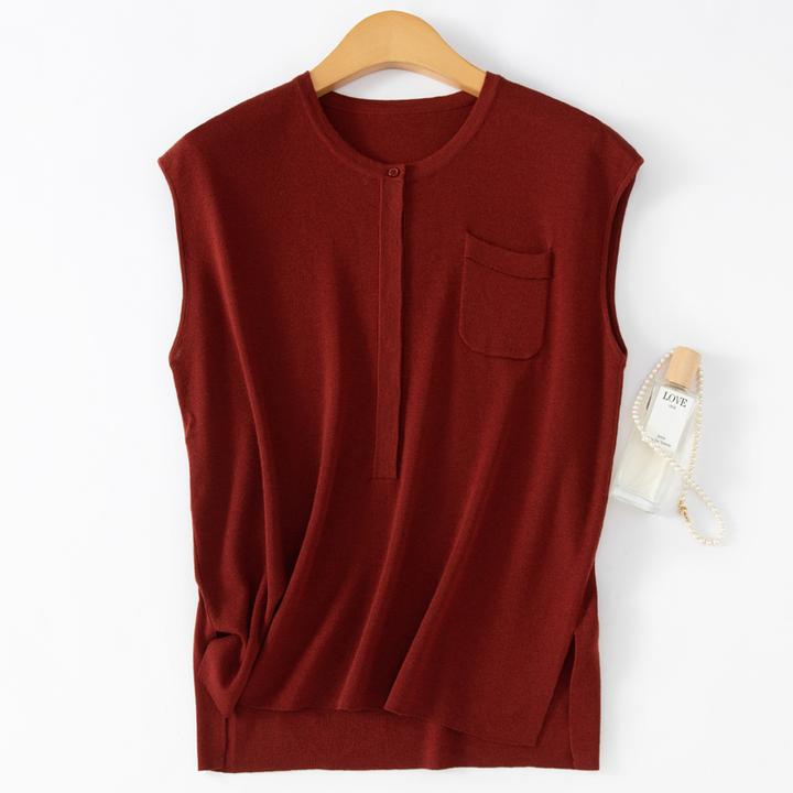 圆领四季通用马夹工装风女士马甲外穿上衣女装套头针织时尚休闲