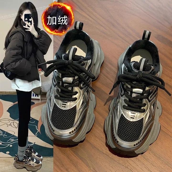 老爹鞋女鞋百搭鞋子厚底老爹鞋女ins加厚保暖秋冬