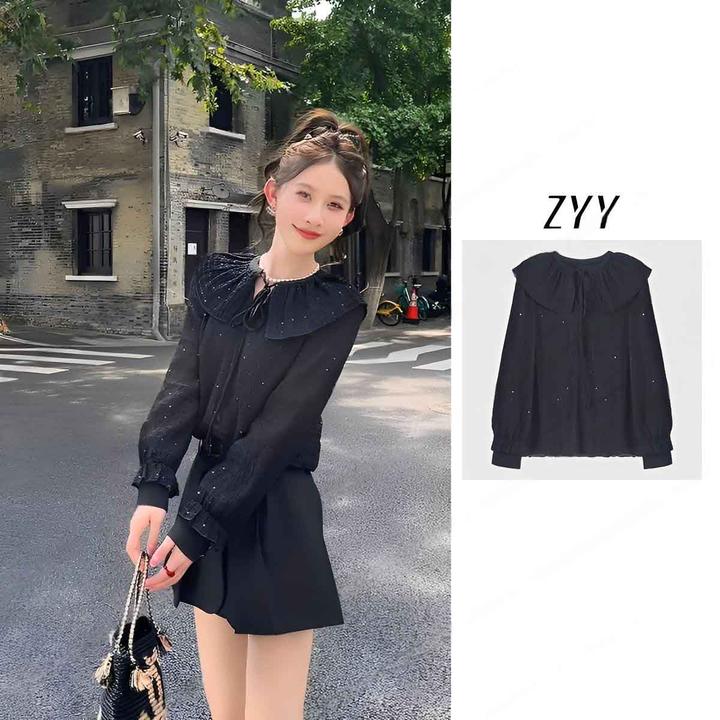 ZYY【安格雷洛】2025/S新品秋法式轻奢设计感宽松衬衫女X25QCS03472