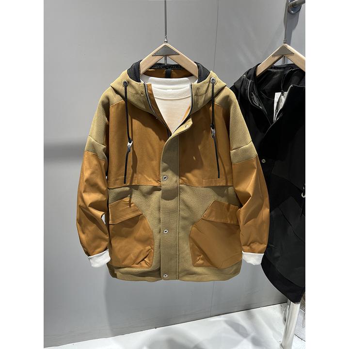 捡漏福利款！高品质春秋季高级感拼接休闲连帽中长款男夹克55102