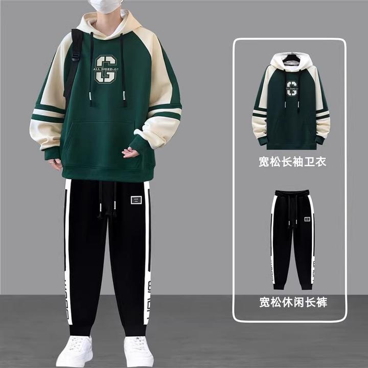 男大童卫衣套装初中生2024新款13春秋款12青少年15岁男孩高中学生