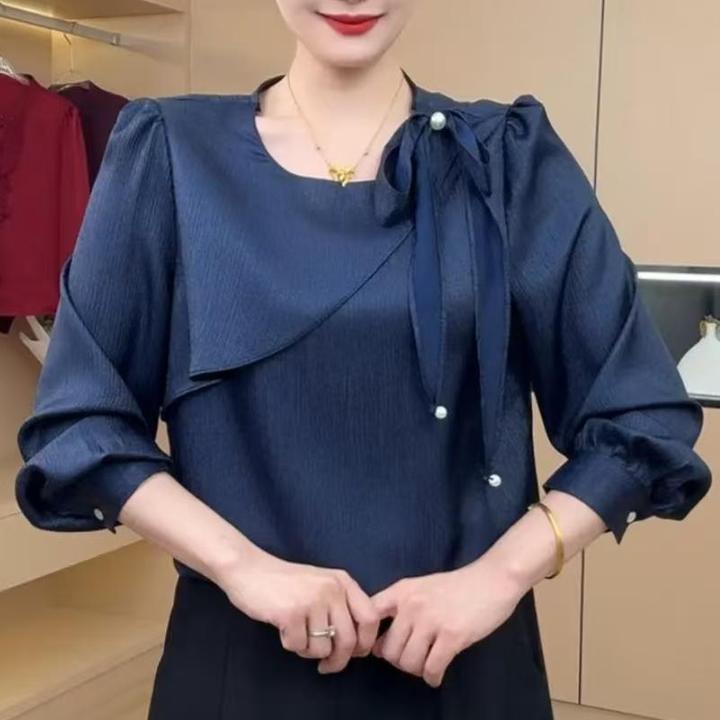 秋季轻奢衬衫女士长袖设计感百搭显瘦时尚气质减龄洋气遮肚子上衣
