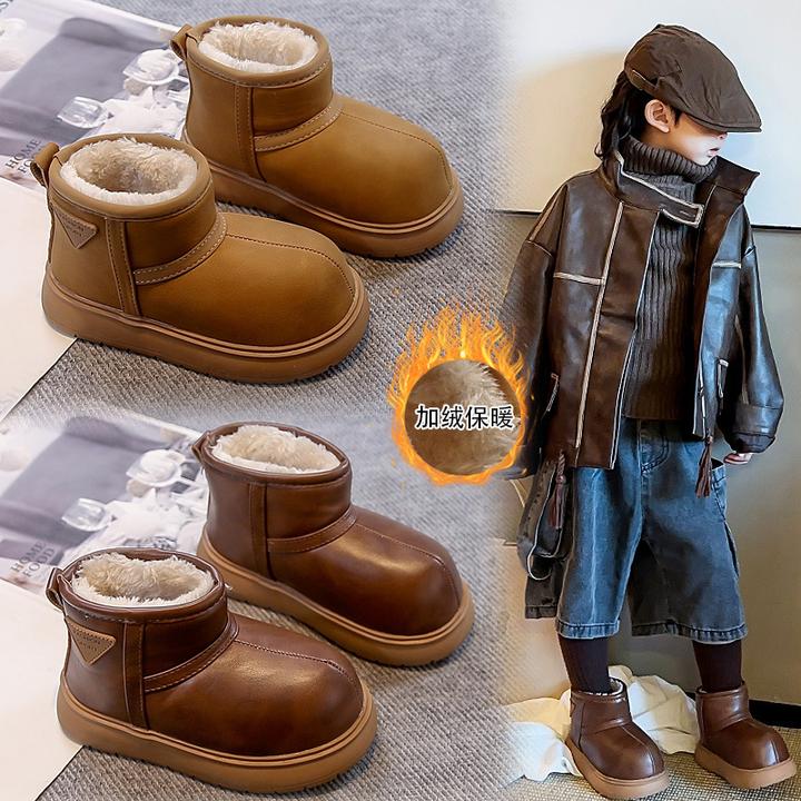 冬季必备儿童雪地靴冬款童鞋男童棉靴加厚保暖女童雪地大棉鞋1006