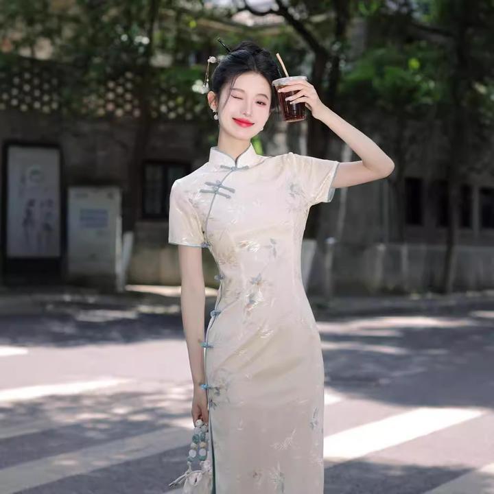 新中式日常可穿小个子中长款旗袍新款旗袍裙子女款爆款2025新款