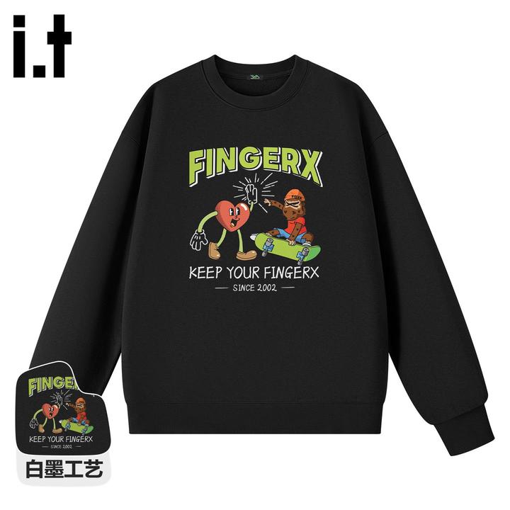 it FINGERCROXX高街卫衣男款美式潮流春秋季宽松休闲情侣款套头衫