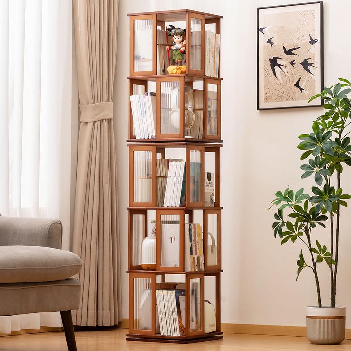 旋转书架360度落地置物架书柜子家用绘本架储物一体靠墙儿童客厅