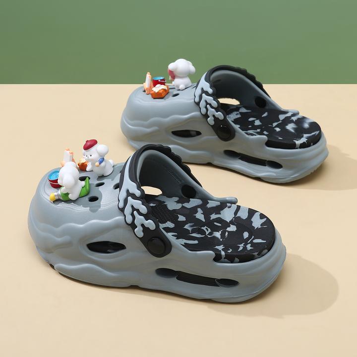 包头拖鞋女2025夏季新款厚底防滑踩屎感洞洞鞋女款外穿运动沙滩鞋