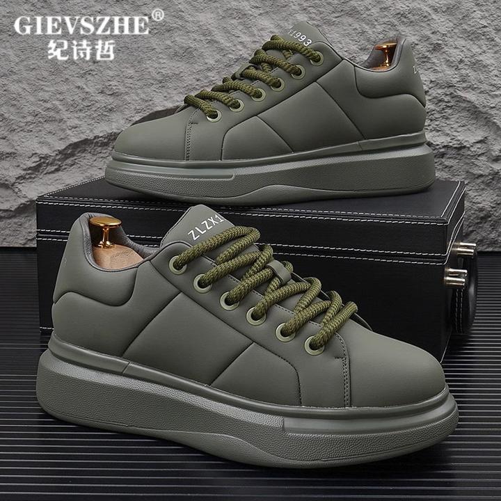 纪诗哲男款冬季高端潮牌时尚运动休闲鞋增高厚底广州真皮男士板鞋