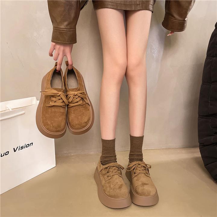 琥珀流光风秋季运动休闲鞋系带时尚休闲鞋复古女鞋鞋子芭蕾风