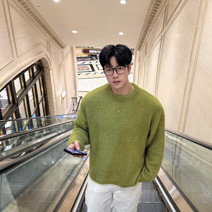 F.S 25A/W【绵羊毛圆领氛围感毛衣】男休闲长袖松弛节日保暖亲肤