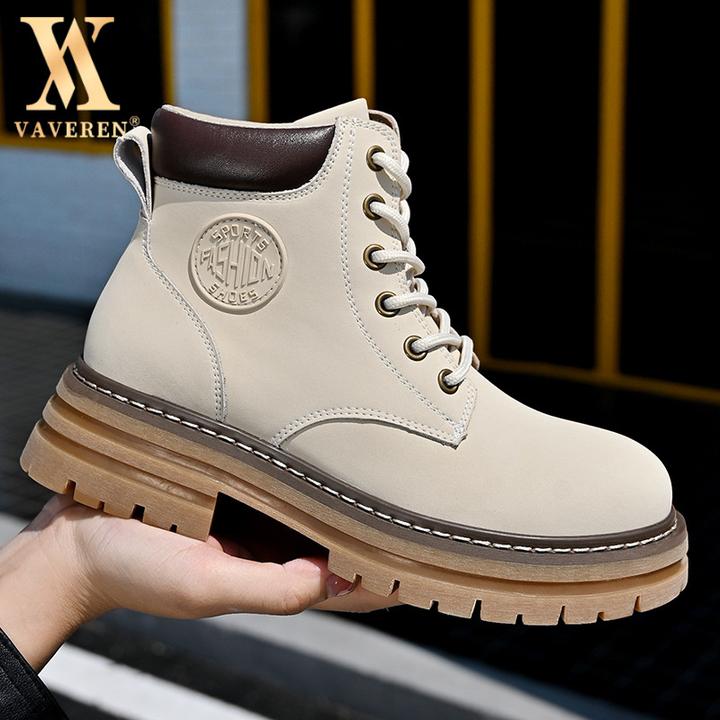 百搭马丁靴厚底情侣男女冬季马丁鞋真皮靴子大黄靴户外工装潮短靴