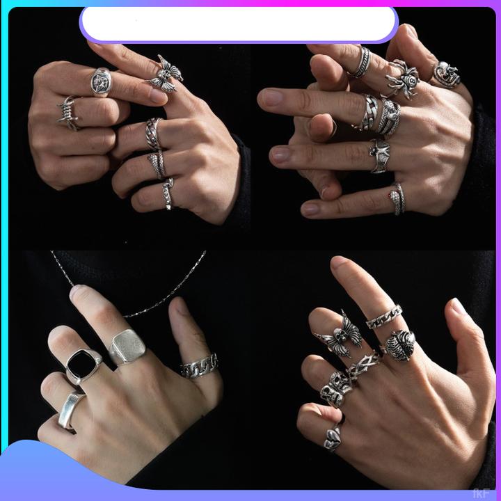 扑克欧美夸张钛钢戒指抢小丑暗黑风重金属骷髅士饰品疯朋克戒指