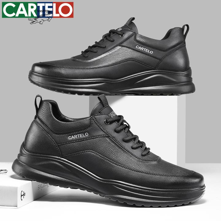 卡帝乐鳄鱼男士秋冬真皮休闲皮鞋软底运动男鞋防滑防水耐磨爸爸鞋