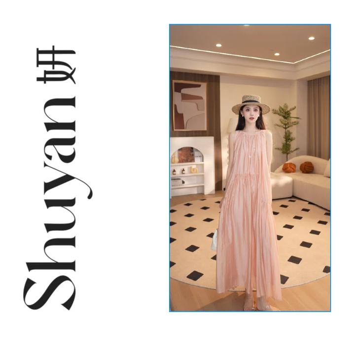 Shuyan妍【仙仙裙】简约高级感纯色宽松显瘦度假通勤连衣裙A93007