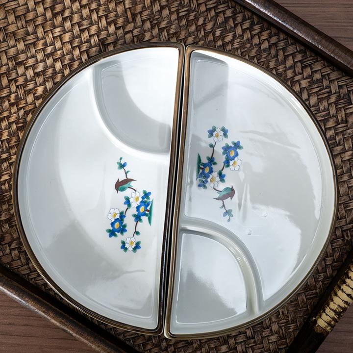 美浓烧日本进口陶瓷盘子日式家用餐具高颜值网红好看早餐盘两个