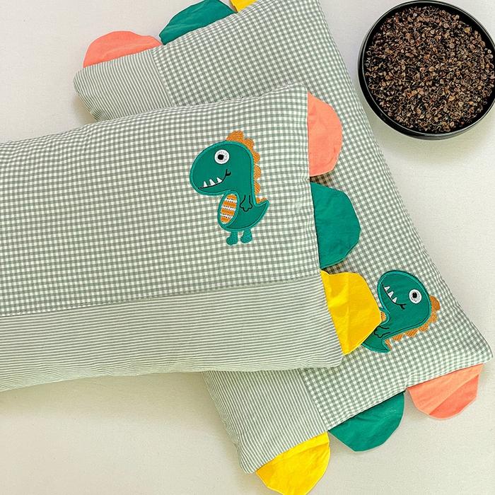 全棉卡通全棉纯棉水洗棉儿童荞麦壳枕头枕芯荞麦枕幼儿园幼儿枕