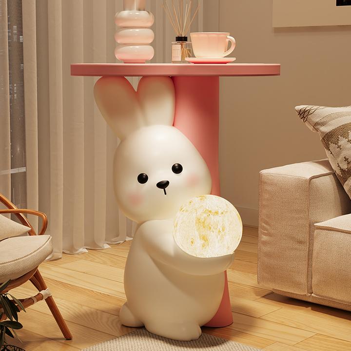 创意可爱兔子落地大型摆件客厅沙发边几卧室床头灯小夜灯乔迁礼物