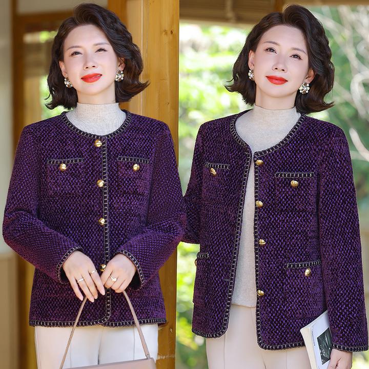 中年女秋季新款休闲小香风外套时尚妈妈秋冬减龄百搭短款气质上衣