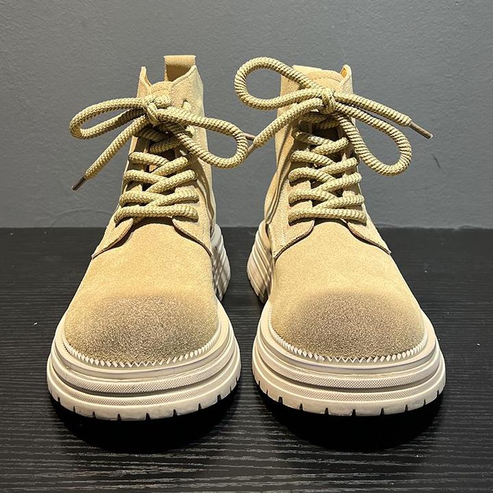 马丁靴男反绒皮2025新款冬季真皮工装男士英伦风男士真皮马丁靴