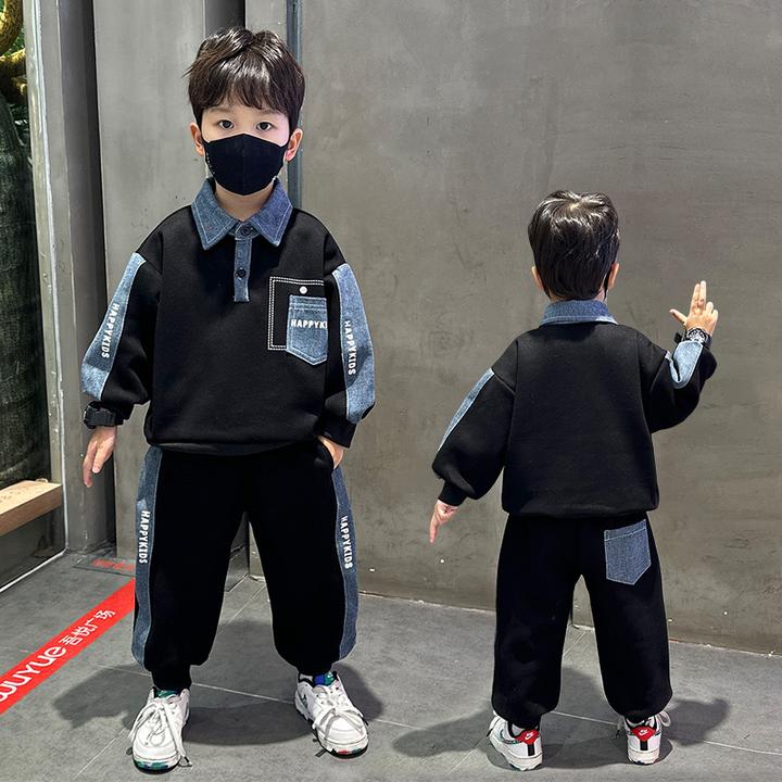 儿童2025新款酷帅男童秋季套装小男孩卫衣时髦宝宝秋装洋气潮穿搭
