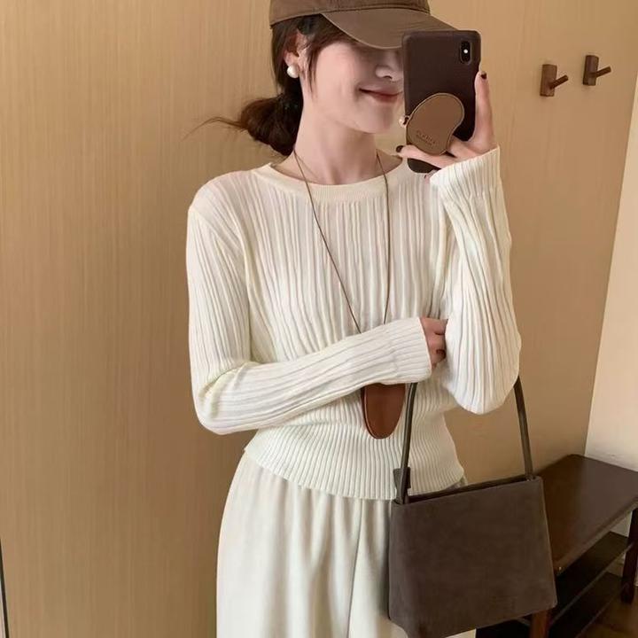 轻熟风纯欲风时尚套装宽松长裙时尚百搭款针织秋季两件套