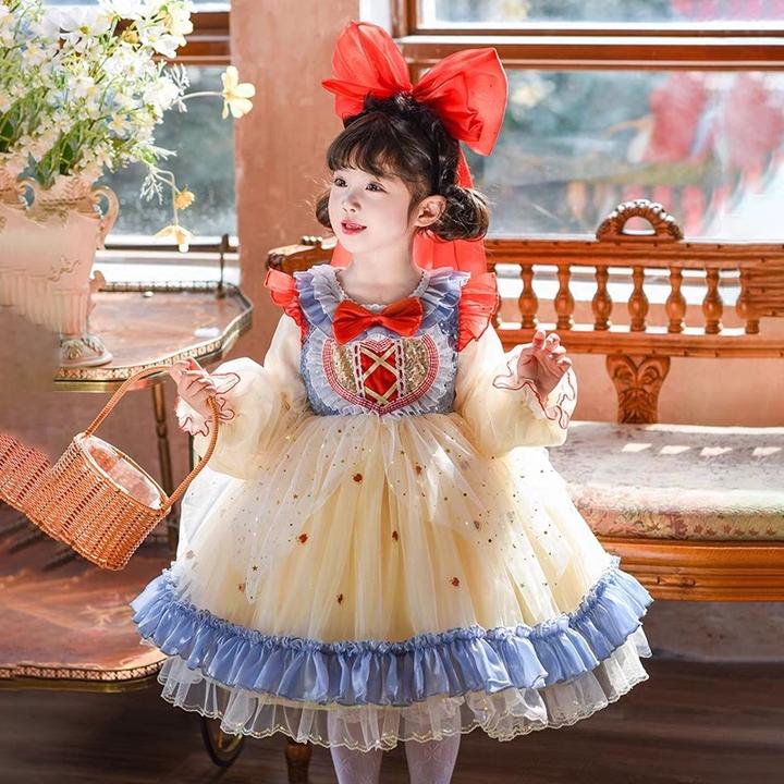 新品巴拉巴拉女童白雪公主裙春装洛丽塔儿童连衣裙春款小女孩礼服