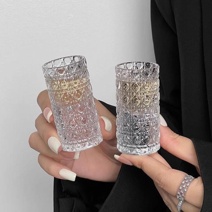 【6只装】ins风轻奢宝石纹小酒杯女神专用白酒杯微醺果酒情侣对杯