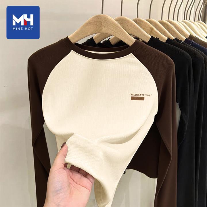 唐狮集团MH洋气长袖t恤女内搭新款秋百搭修身打底衫韩版秋冬上衣X