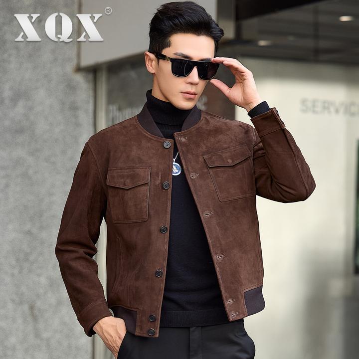 正品绵羊皮皮衣男真皮皮夹克男款2025新款绒面皮海宁男装秋季外套