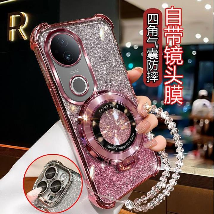 适用VIVOS20手机壳V2429A女款护镜带支架手链软硅胶全包创意四角