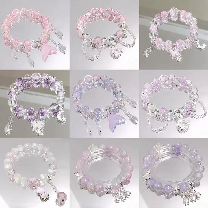 合金玻璃手链 合金琉璃手链[手串对对碰]新中式琉璃手链