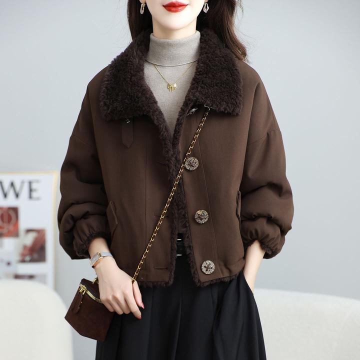 两面穿仿羊毛仿皮毛一体皮草外套女短款2025秋冬新款大衣保暖洋气