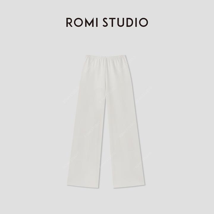 ROMI STUDIO“舒适夏日”醋酸凉感一片式无缝直筒休闲裤 RWCSXM2985