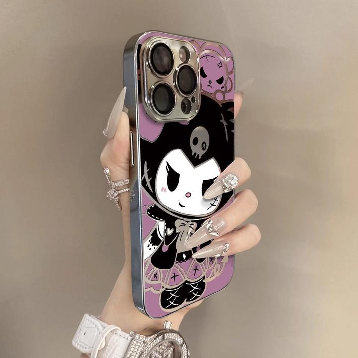 紫库洛米适用苹果16promax手机壳镜面vivox200s可爱小米OPPO卡通