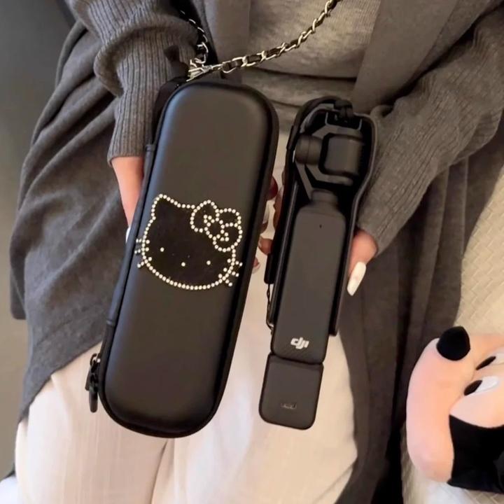 卡通新款闪钻kt可爱大疆pocket3收纳包收纳盒保护套便携式户外