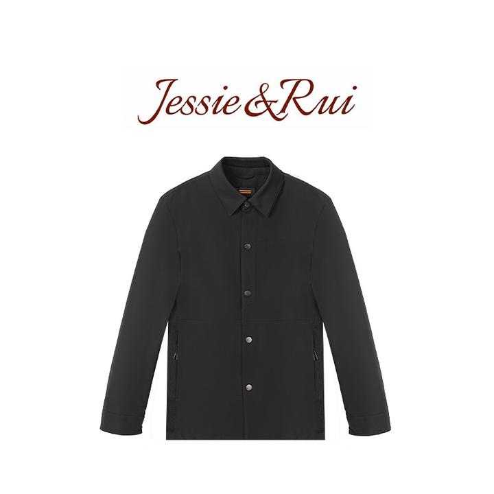 JESSIE睿 杰N亚鹅绒服常规款翻领连帽潮外穿男士冬款鹅绒