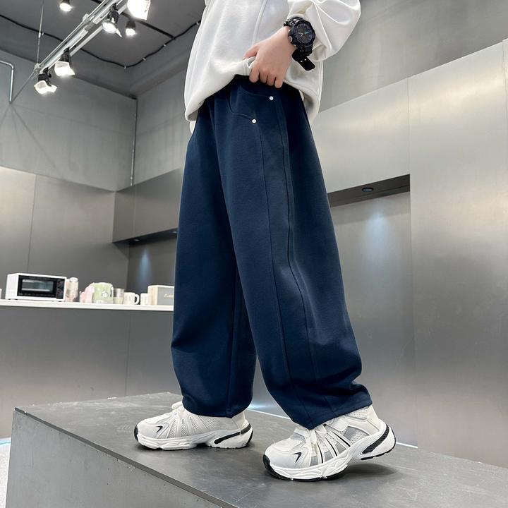 【高品质】2025秋冬新款男童休闲裤子潮流时尚百搭帅气加绒保暖长裤