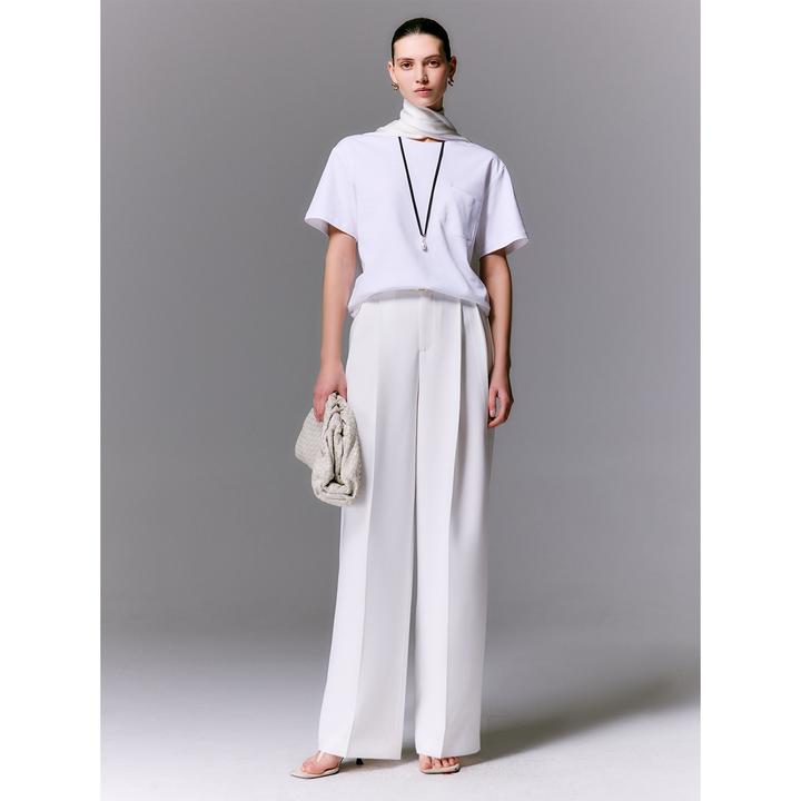 玖着'比特裤'日本专利waltz凉感抗皱水晶麻笔挺双褶简约百搭西裤