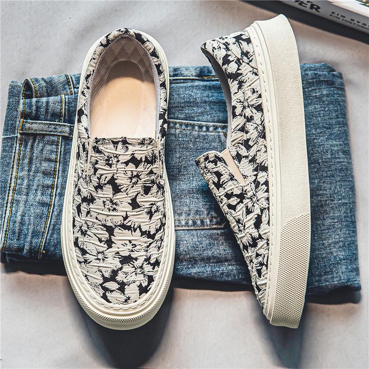 一脚蹬男鞋夏季休闲运动透气软底青年帆布板鞋百搭潮流懒人潮鞋男